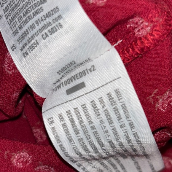 Hollister Red Floral Midi Dress Tie Front Side Zip Slip Boho Womens Small - Picture 11 of 11